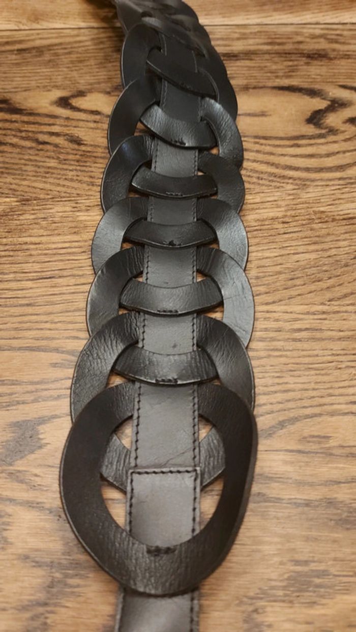 Ceinture noir en cuir réglable de 90 à 95 - photo numéro 6