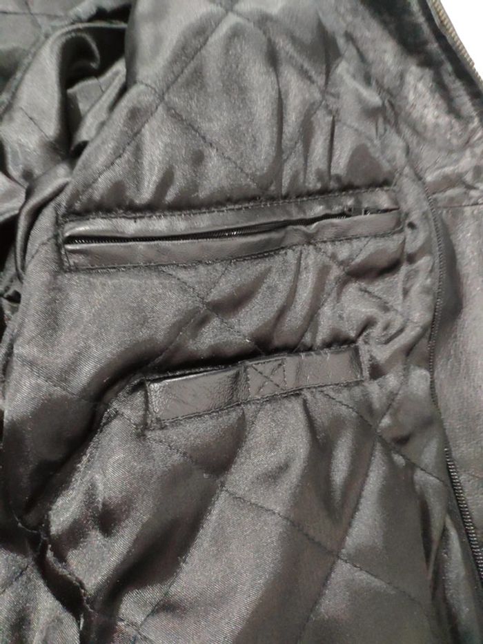 Blouson en cuir noir Kiabi casual taille L - photo numéro 5