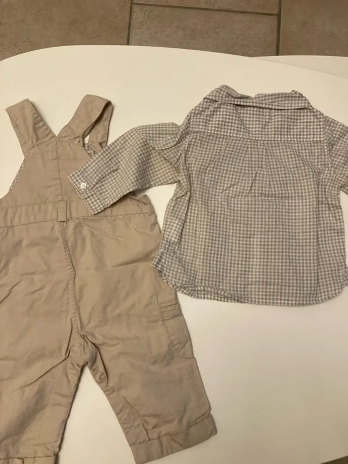 Bel ensemble chemise salopette 6M DPAM - photo numéro 4
