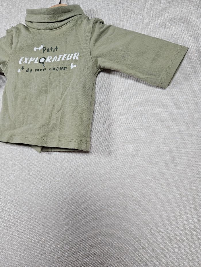T-shirt manche longue kiabi 1 mois 52-55cm - photo numéro 3