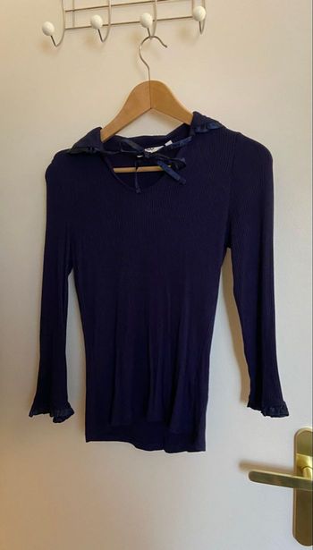 Top manches longues strié Naf Naf Bleu marine Taille S