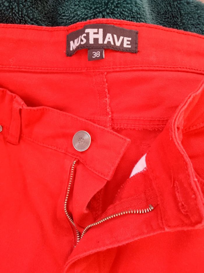 Pantalon toile rouge NEUF - photo numéro 2