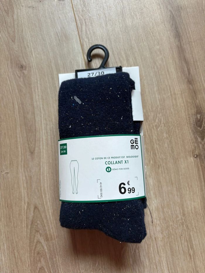 Collant Gemo bleu et argenté fille 27/30