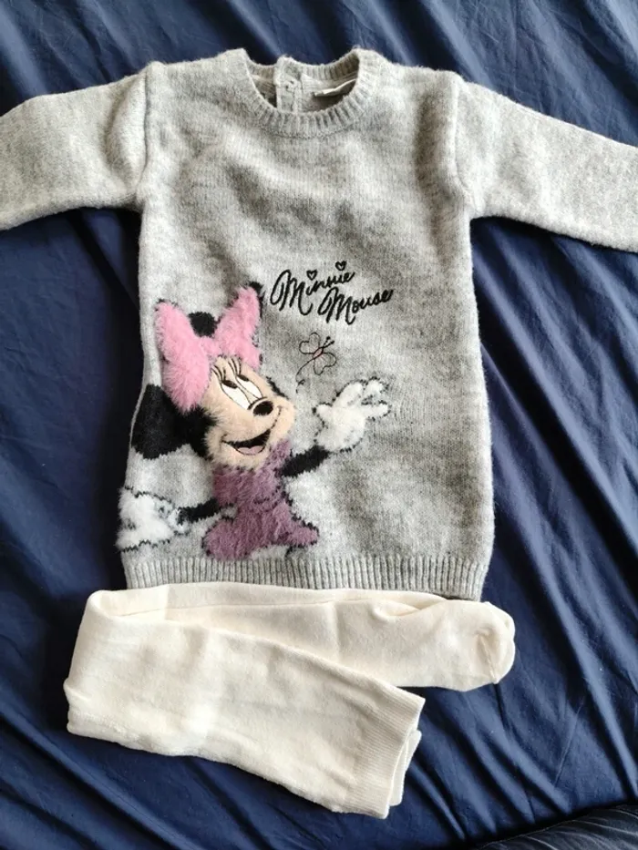 Robe chaude fille Primark gris Minnie 68 cm