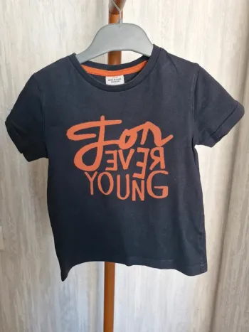T-shirt manches courtes garçon 3 ans Tape a l'oeil noir orange