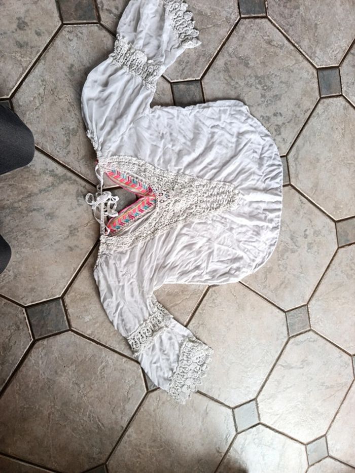 Chemise blouse dentelle taille unique manche - photo numéro 10