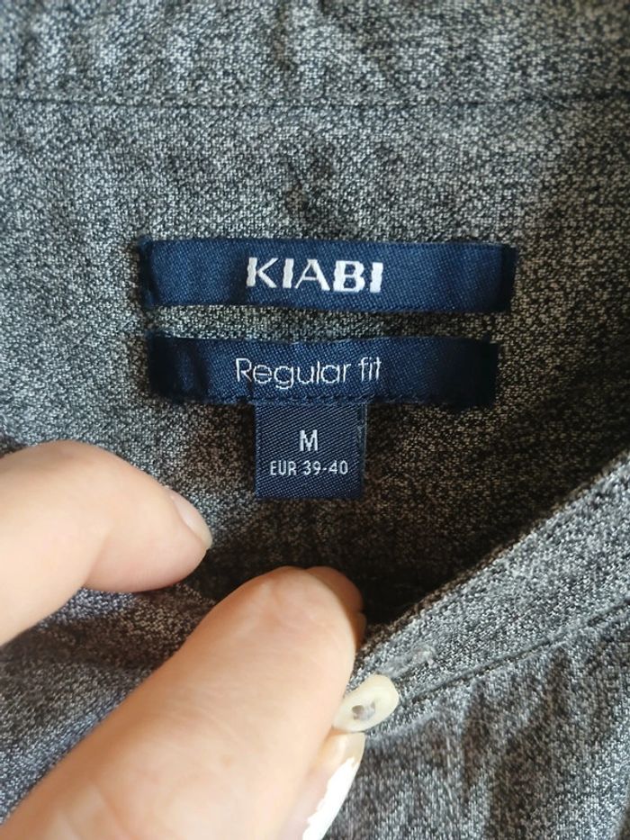 🍍 Chemise sans col kiabi grise taille M - photo numéro 4