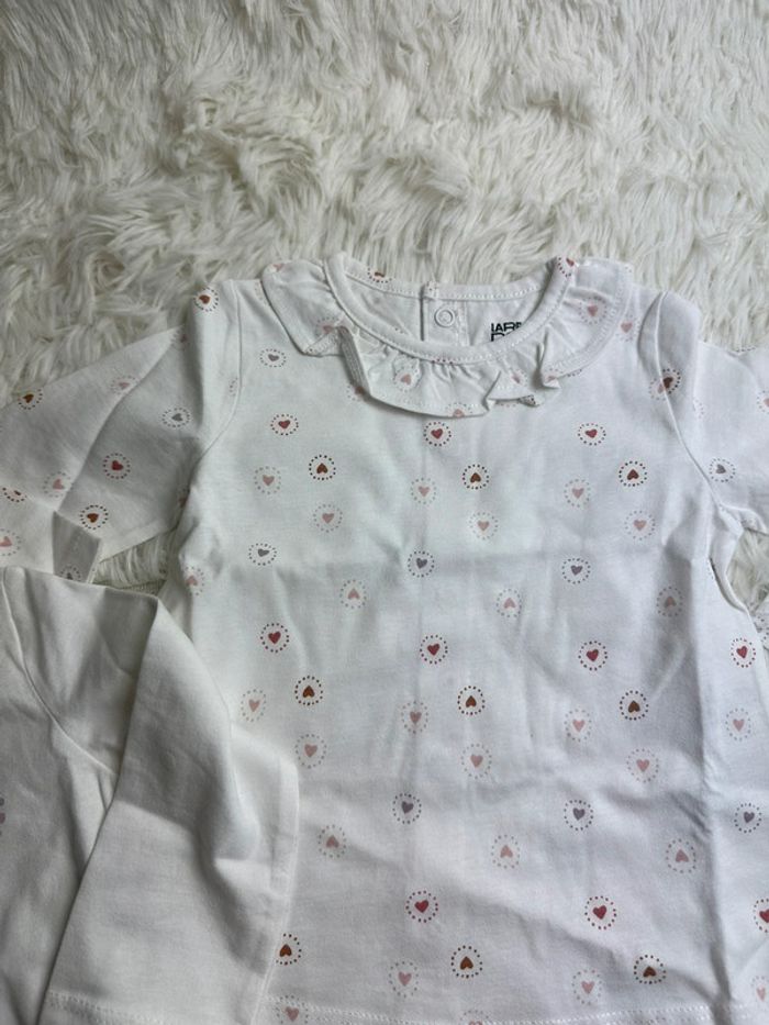 Lot de 2 tshirts manches longues la redoute kids taille 9 mois - photo numéro 3