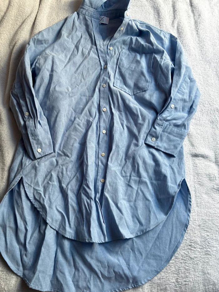 Longue chemise bleu