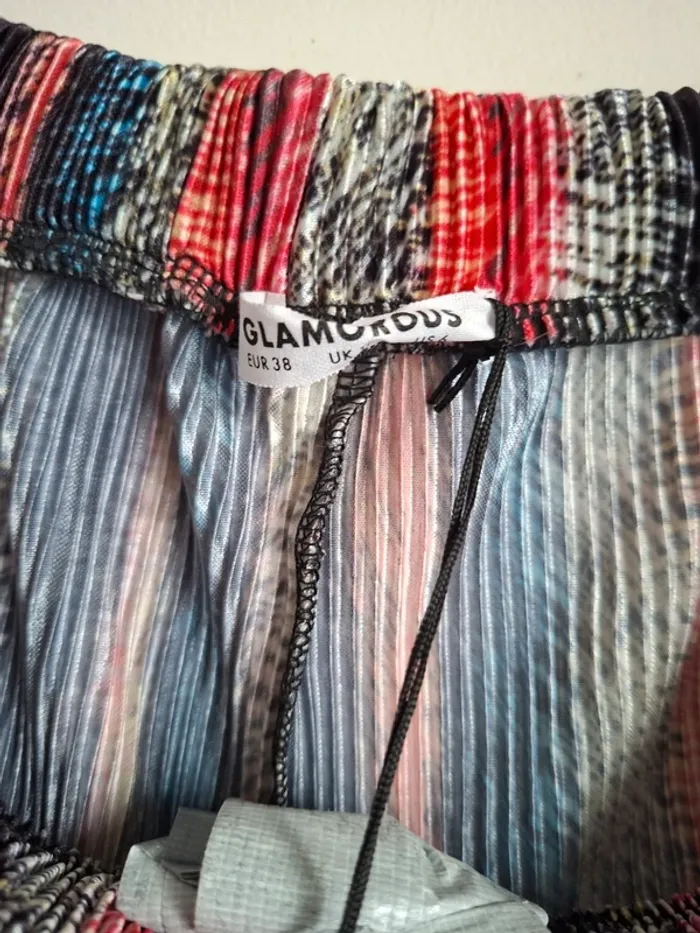 Pantalon ample rayé léger, plissé, fluide, taille élastique, Glamorous, neuf , taille 38 - photo numéro 5