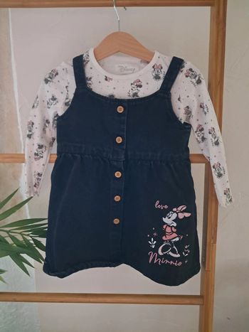 Ensemble minnie robe en jeans et tee shirt ML 18m