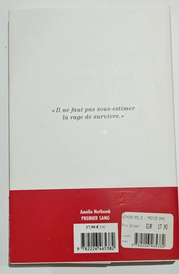 Roman "Premier sang" Amélie Nothomb - photo numéro 2