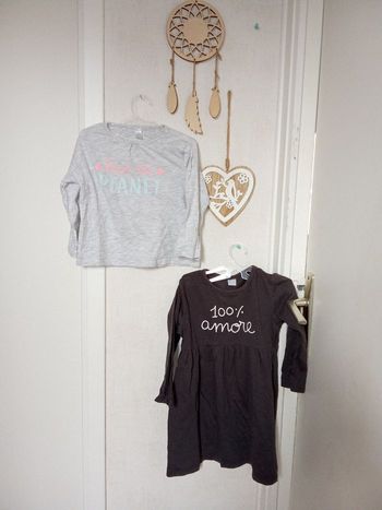 Lot tex 23 mois fille robe et pull manche longue, mi saison