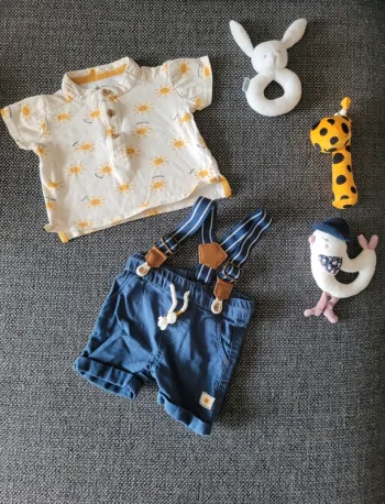 Ensemble short + polo garçon 3 mois