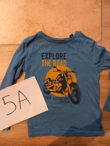 Tee shirt manches longues 5 ans okaidi moto