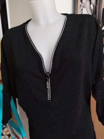 Blouse légère 36/38 noir argent