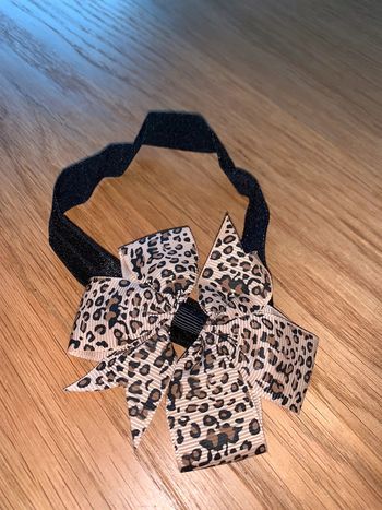 Bandeau élastique Tao tape à l’œil Noir  Noeud motif léopard marron beige