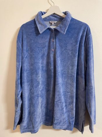 Pull Damart bleu ciel avec col