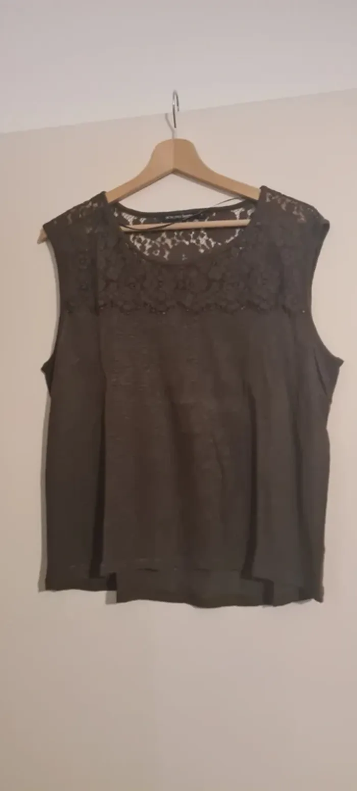 Débardeur lin et crochet Monoprix