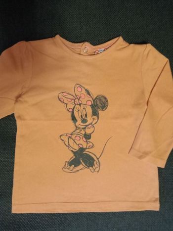 Tee shirt manches longues orange Minnie