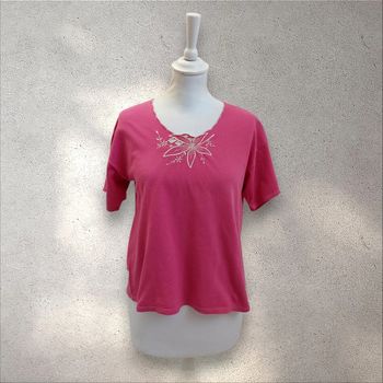 T-shirt manches courtes en coton fushia xl
