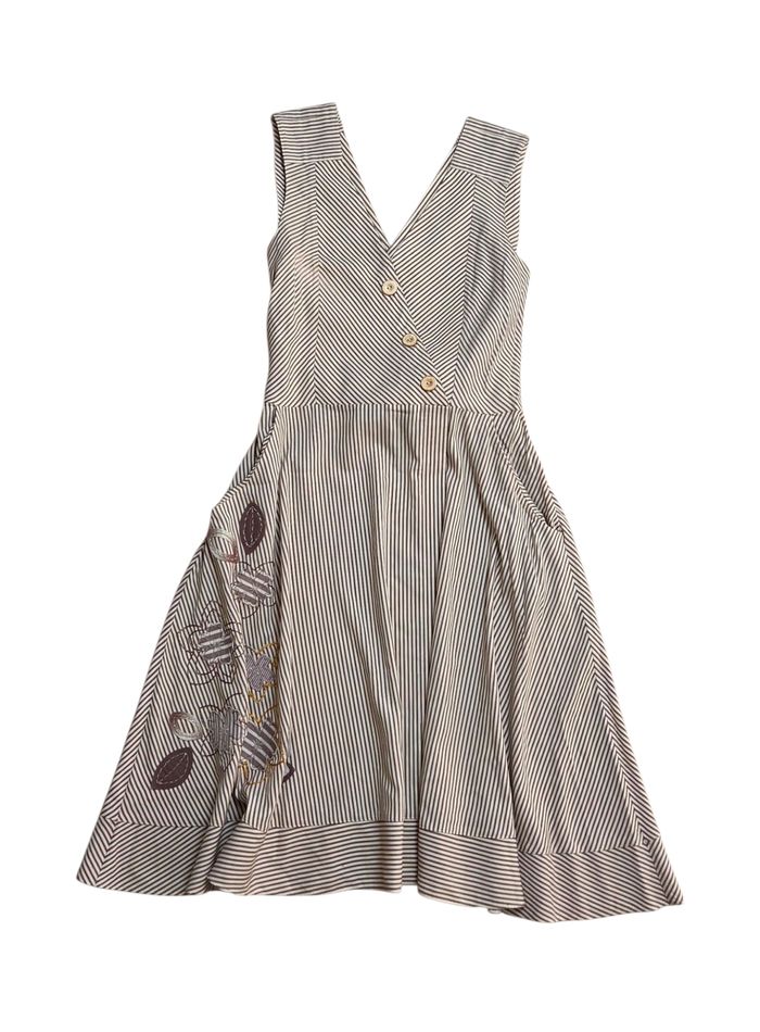 Robe Un jour Ailleurs taille 42 beige et blanche en très bon état - photo numéro 3