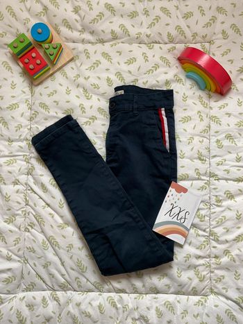 pantalon slim bleu marine XXS tape à l'oeil