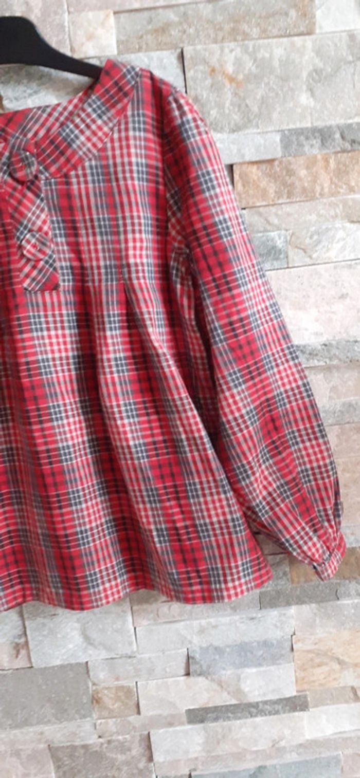 Haut blouse rouge à carreaux 6 ans Jacadi - photo numéro 9