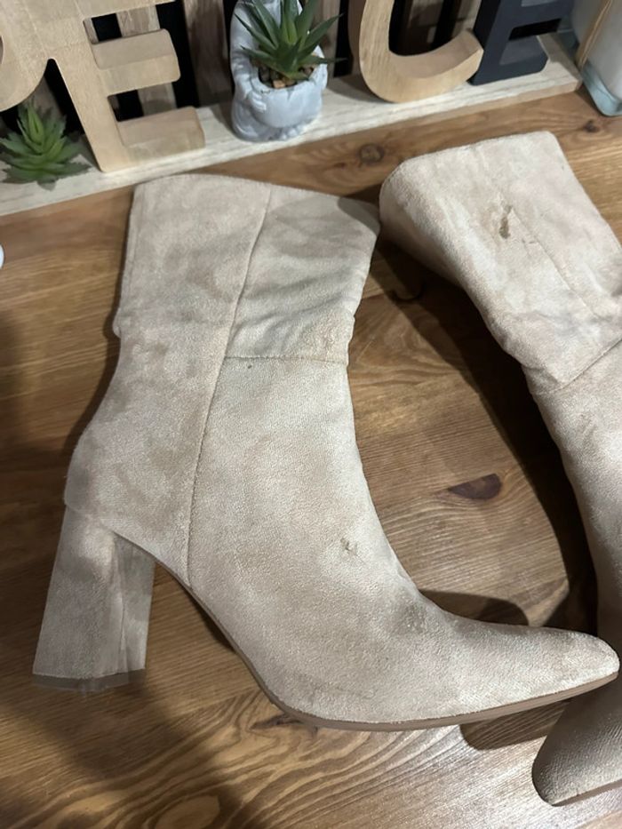 Bottines beige à talons - photo numéro 2