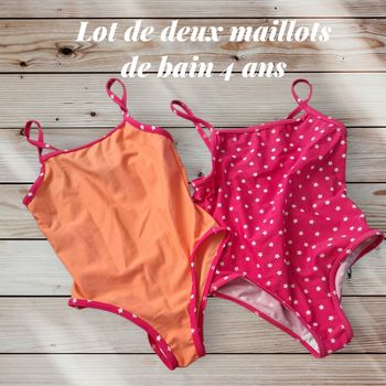 🌟 Lot de 2 maillots de bain fille – Kiabi – Taille 4 ans 🌟