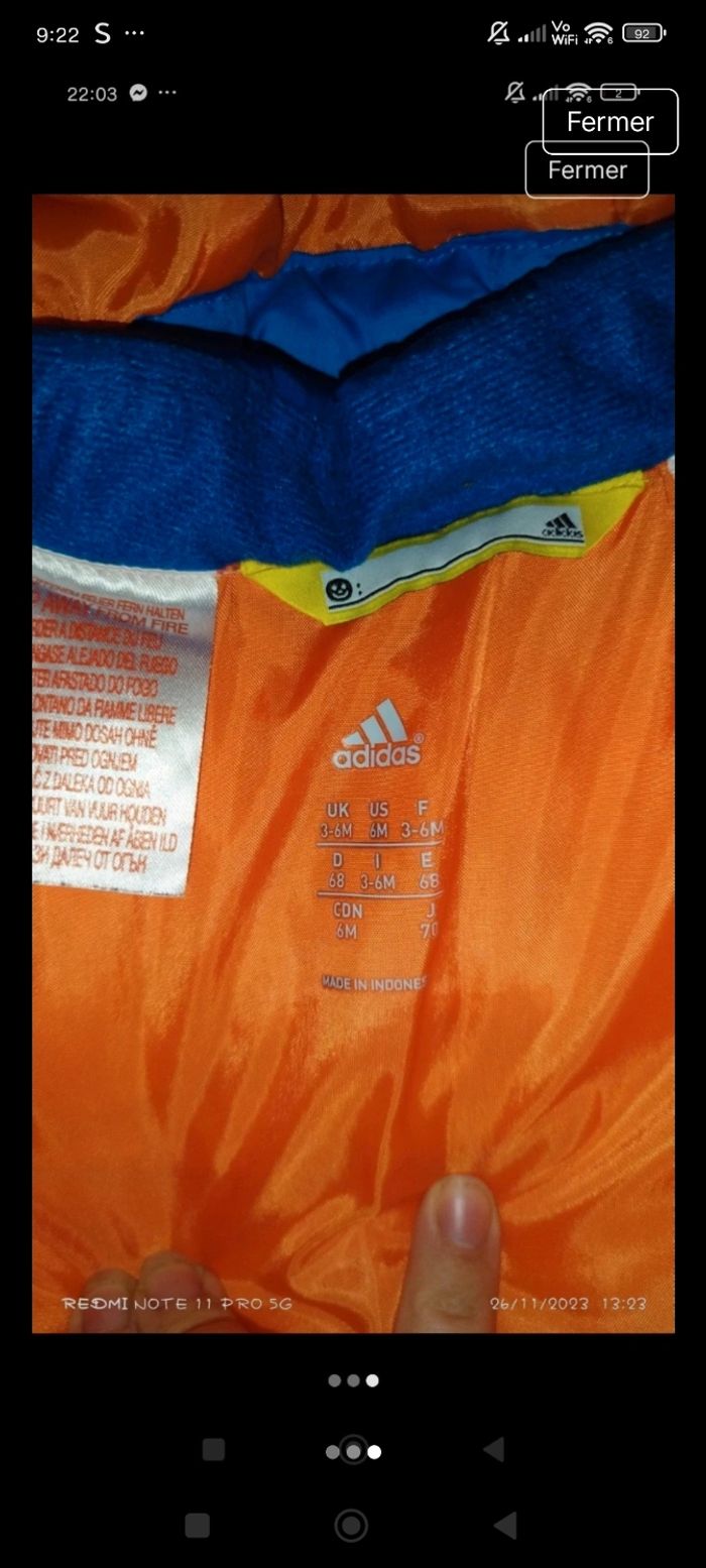 Manteau adidas - photo numéro 3