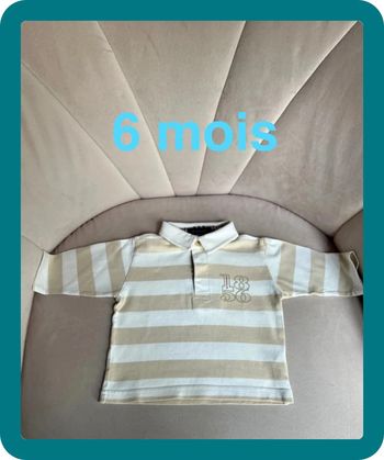 Polo épais 100% coton façon rugby 6 mois - Burberry