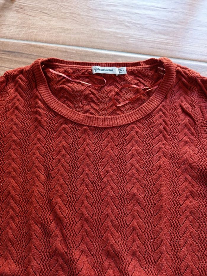 Pull fin ajouré rouille/terracotta Stradivarius - photo numéro 2