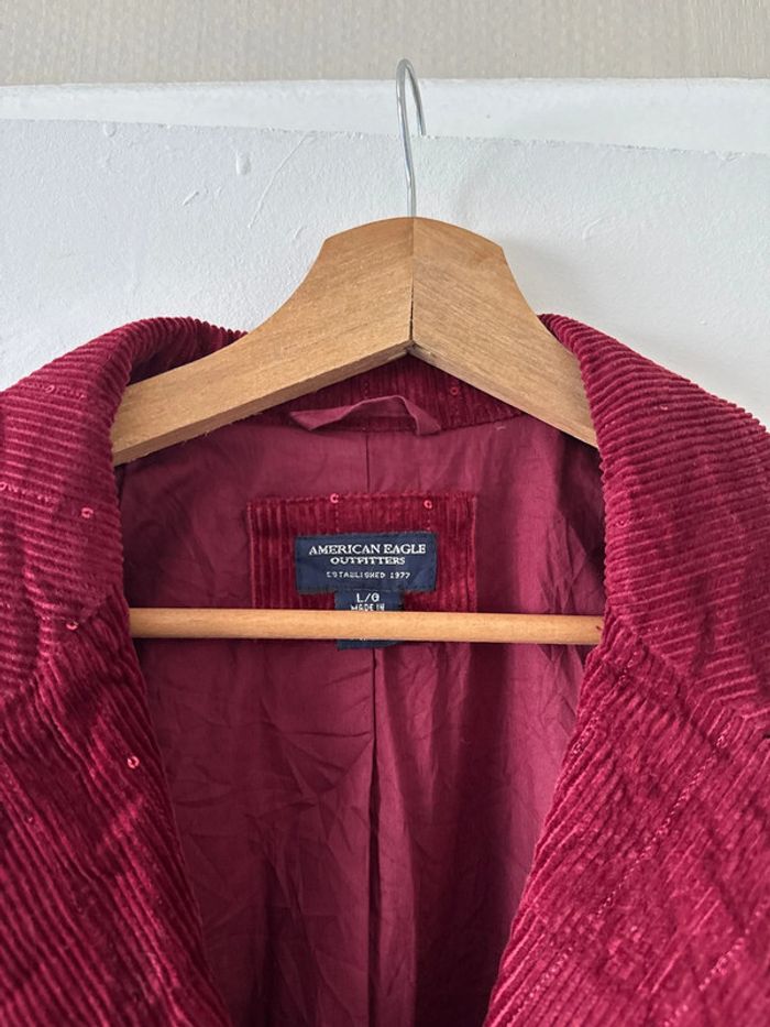 Veste en velours côtelé American Eagle bordeaux – Taille L – Très bon état - photo numéro 6