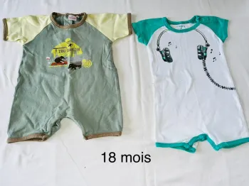 Lot de 2 grenouillères 18 mois