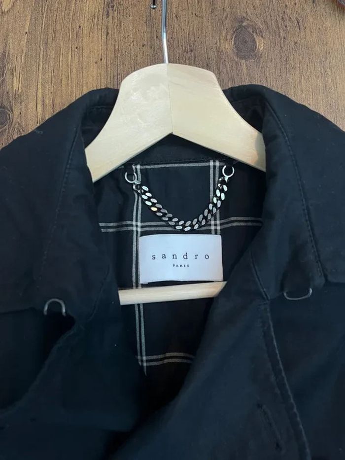 veste trench sandro noir old money taille S 680B - photo numéro 5