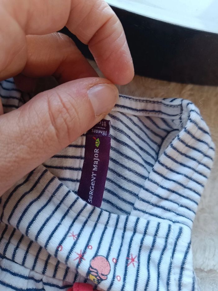 Tee shirt chemise blouse sans manche glace + legging offert Fille 18 mois Sergent major - photo numéro 6