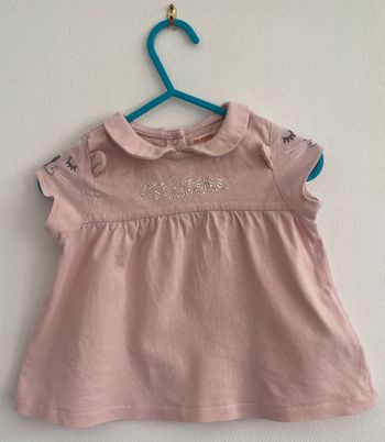 Tee-shirt col Claudine brodée chats taille 12 mois