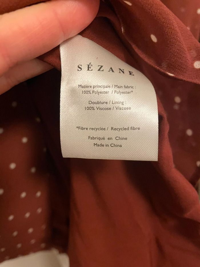 Robe Sézane Ève moka a pois T. 38 neuve - photo numéro 4