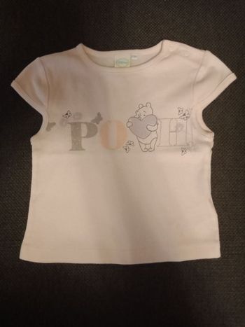 Tee shirt manches courtes rose clair Winnie l'ourson