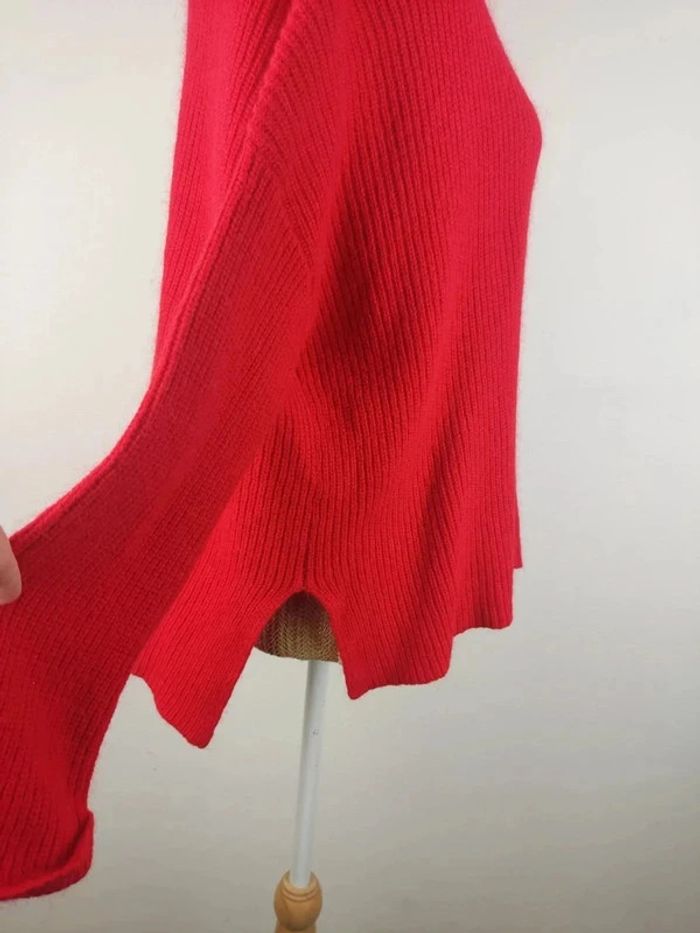 Pull oversize manches longues maille tricot rouge angora laine taille XS / S Naf Naf - photo numéro 5