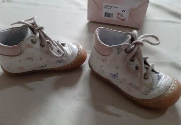 Bottines des premiers pas cuir fille - papillons - bellamy - pointure 22 - photo numéro 4
