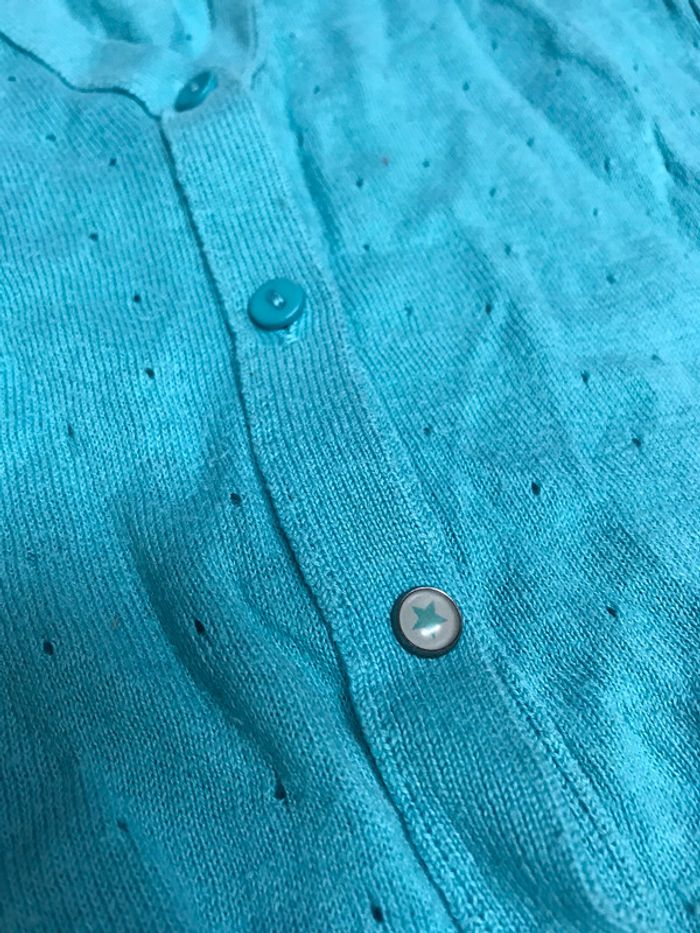Gilet bleu turquoise. - photo numéro 2