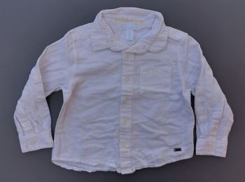 Chemise ML blanche  3 ans garcon Okaïdi