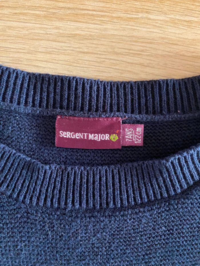 Pull garçon sergent major 7 ans rayures enjoy bleu blanc rouge - photo numéro 3