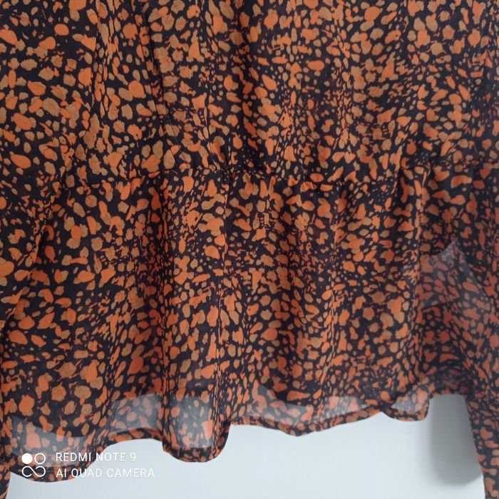 Blouse marron à motifs orangés t40 - photo numéro 5