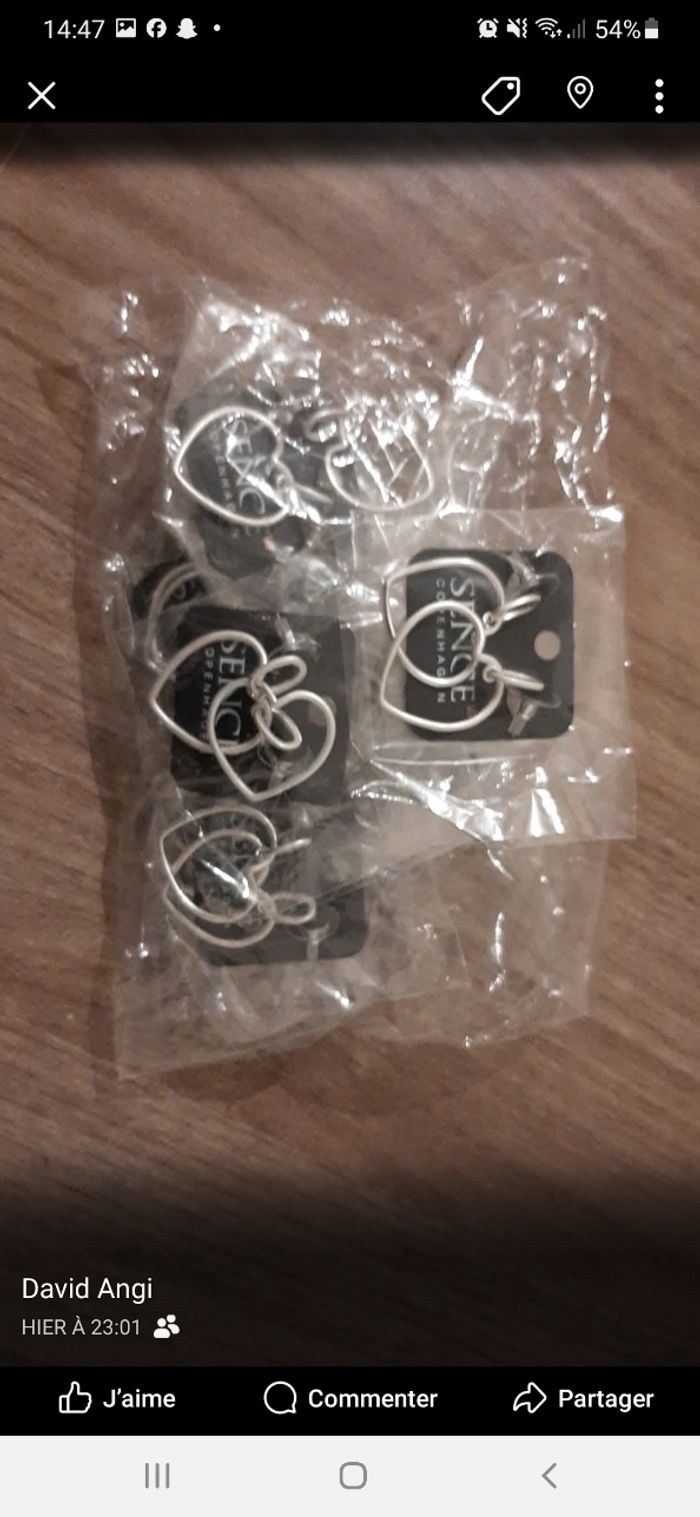 Boucles d'oreilles fantaisie femme forme de cœur