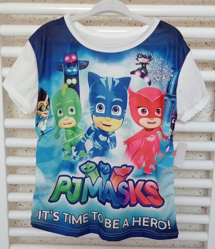 Tee shirt manche courte multicolore imprimé Pjmasks Taille 4 ans - photo numéro 2
