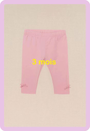 Legging rose avec strass sur le bas Taille 3 mois