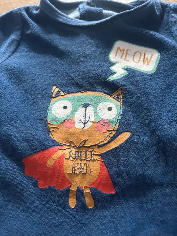 Pyjama bleu chat - photo numéro 2